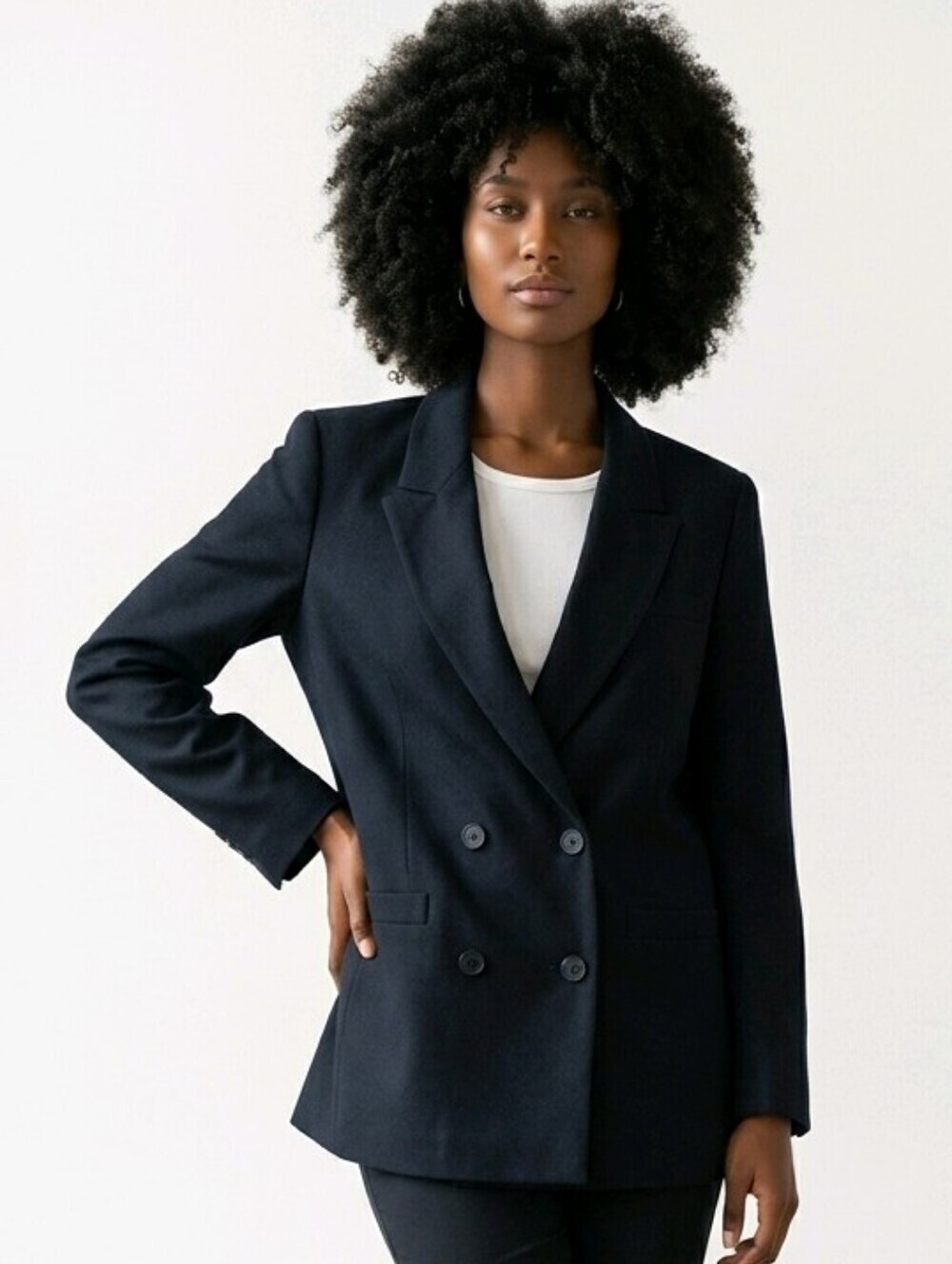 Pendleton Classic Black Double-Breasted Wool Blazer Sz 10 Tall Exc Condition